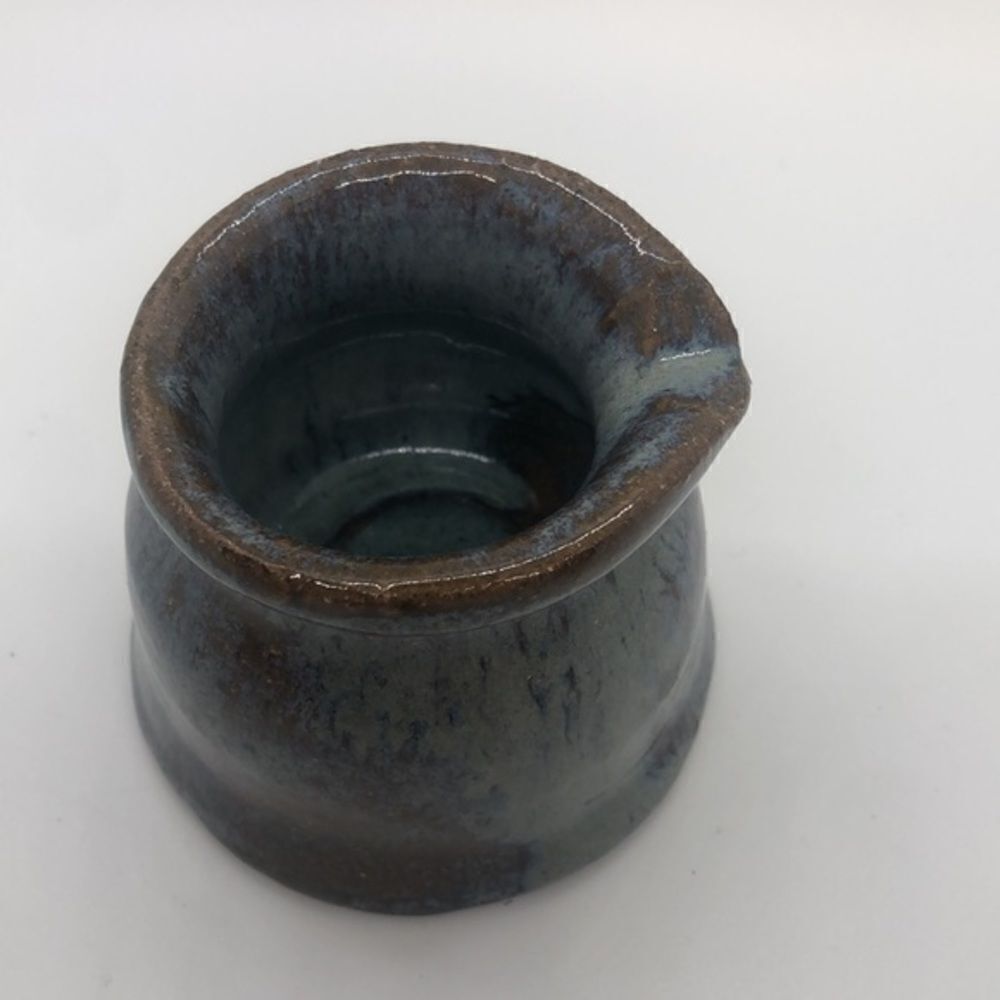 Small Studio 3” Glazed Artist Signed Pottery Pitcher Creamer Syrup Vase